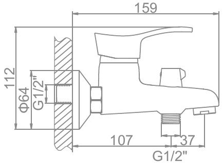 Смеситель для ванны Ledeme L3014