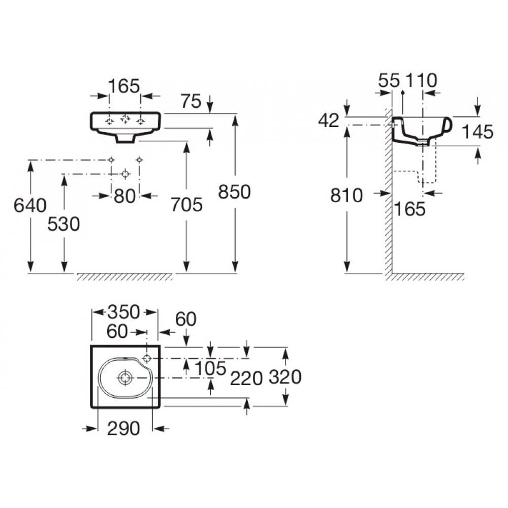 Умывальник Roca Meridian 35x32, A327249000