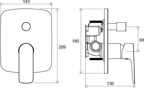 Смеситель скрытого монтажа Ravak Classic CL 065.00, X070088