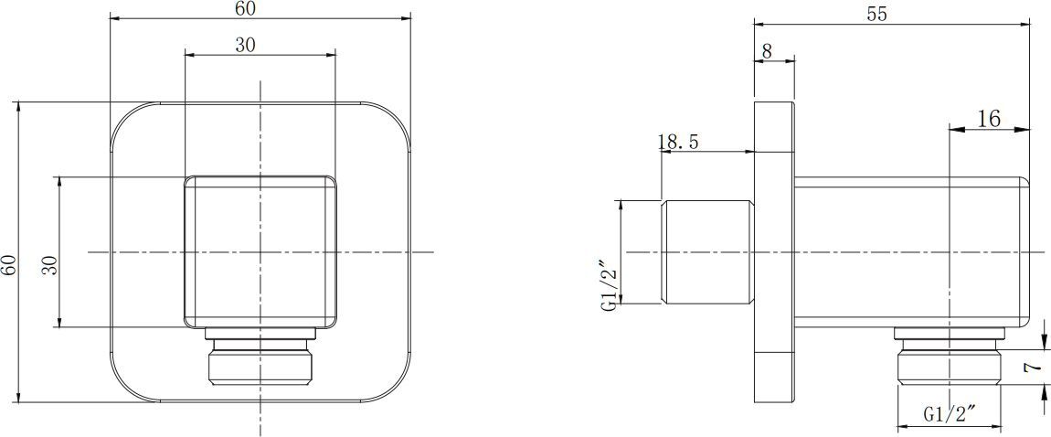 Угловое соеденение Omnires, 8815BCR