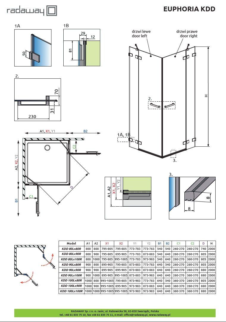 Душевая кабина Radaway Euphoria KDD