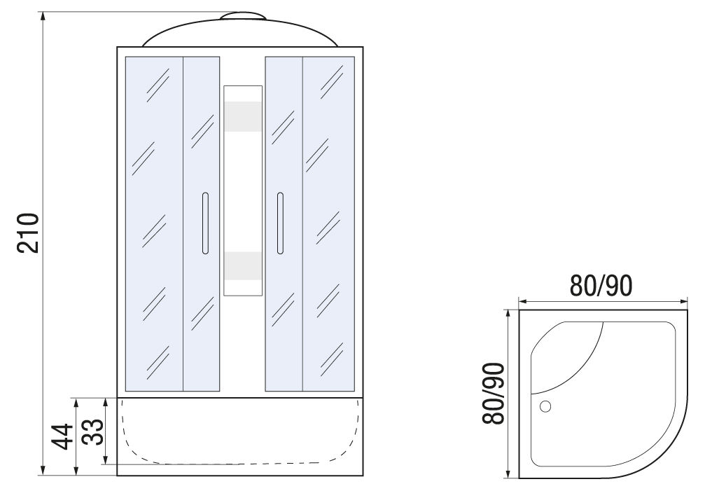 Душевая кабина River REIN 80/43 90/44 MT