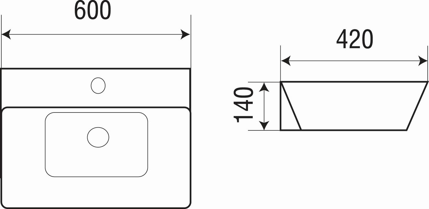 Раковина накладная WeltWasser ELBACH 2253 60x42
