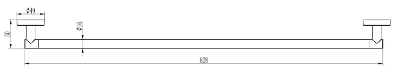 Держатель полотенца одинарный 60 см Ledeme L1701