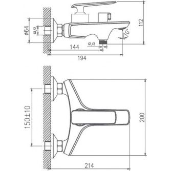 Смеситель для ванны с изливом 35 см Haiba HB60548-8