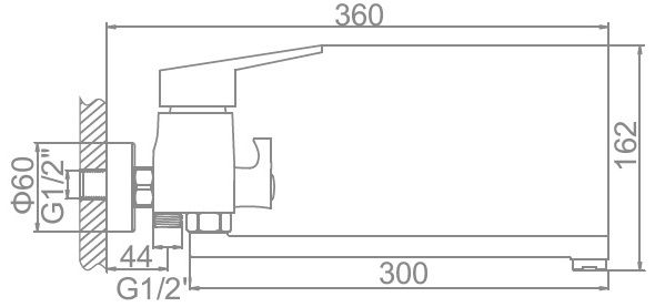 Смеситель для ванны Ledeme L2259
