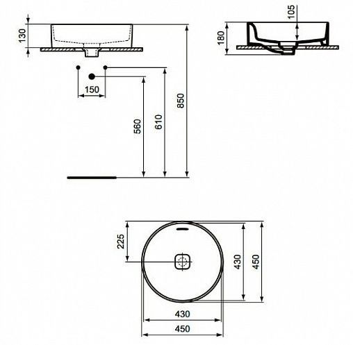 Умывальник Ideal Standard Strada II Round Vessel 45, T296101