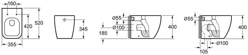 Приставной унитаз Lavinia Boho One, 33020050