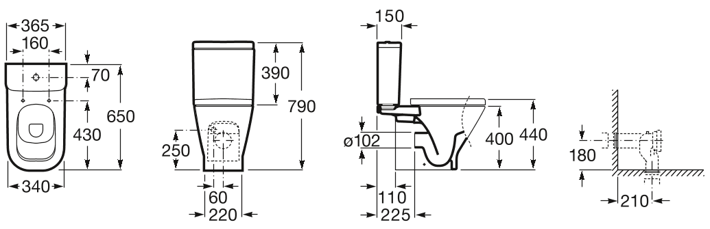 Унитаз напольный Roca The Gap, A342477000