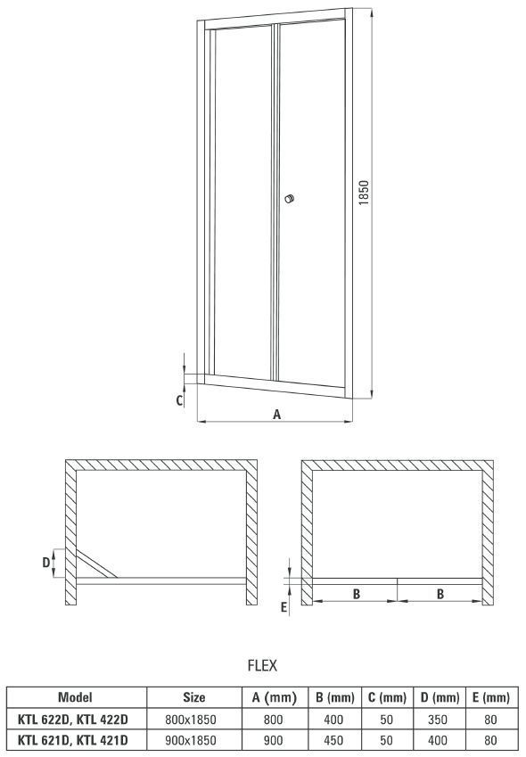Двери для ниши складные Deante Flex