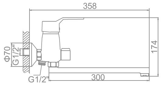 Смеситель для ванны Ledeme L2263