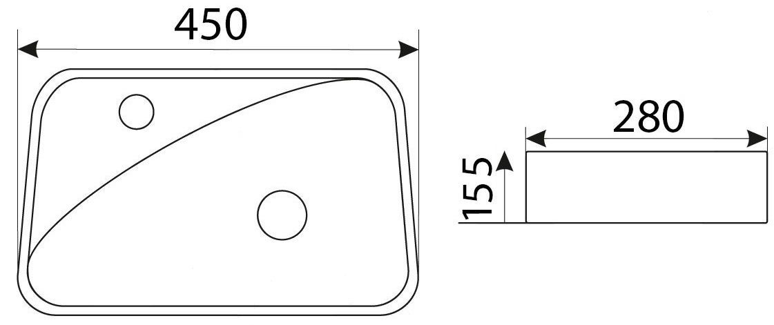 Раковина для ванной Ceramalux 45x27.5, 9275R