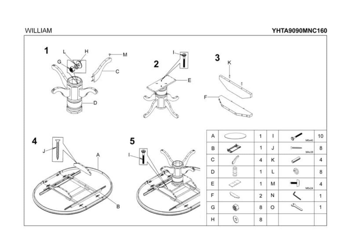 Стол обеденный Halmar William, раскладной темный орех, V-CH-WILLIAM-ST-C.ORZECH