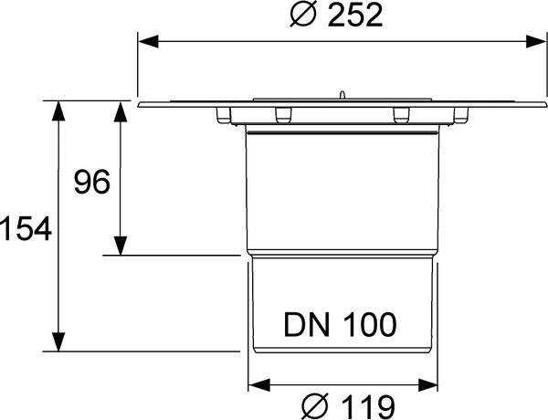 Сифон вертикальный TECEdrainpoint S DN 100, 3607600