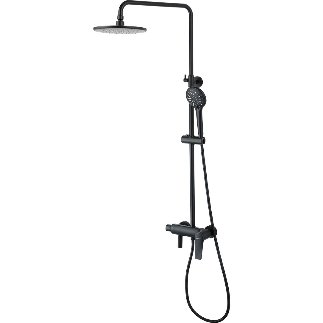 Смеситель для ванны с верхней душевой лейкой 3 функции Lemark Bronx, LM3762BL