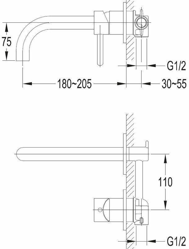 Смеситель для умывальника скрытого монтажа Omnires Y Y1215HBL