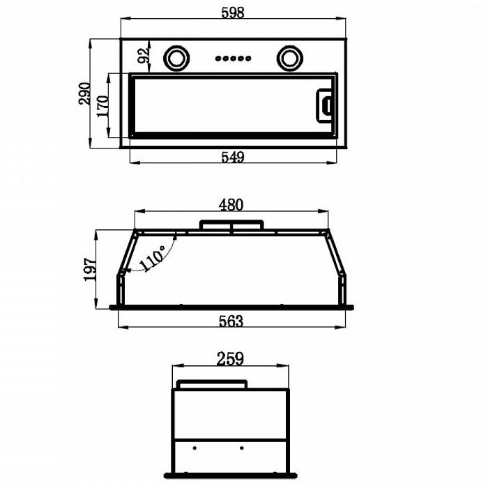 Кухонная вытяжка Maunfeld THAMES 601M нержавеющая сталь