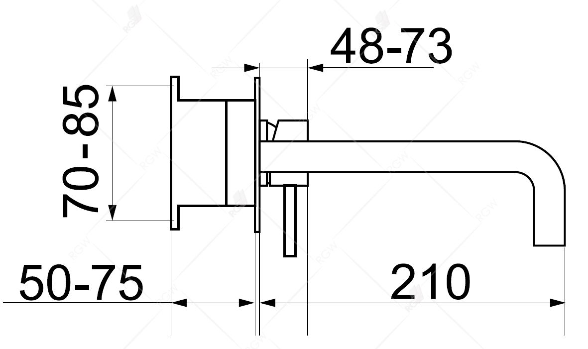 Смеситель с изливом встраиваемый RGW SP-45-10 B