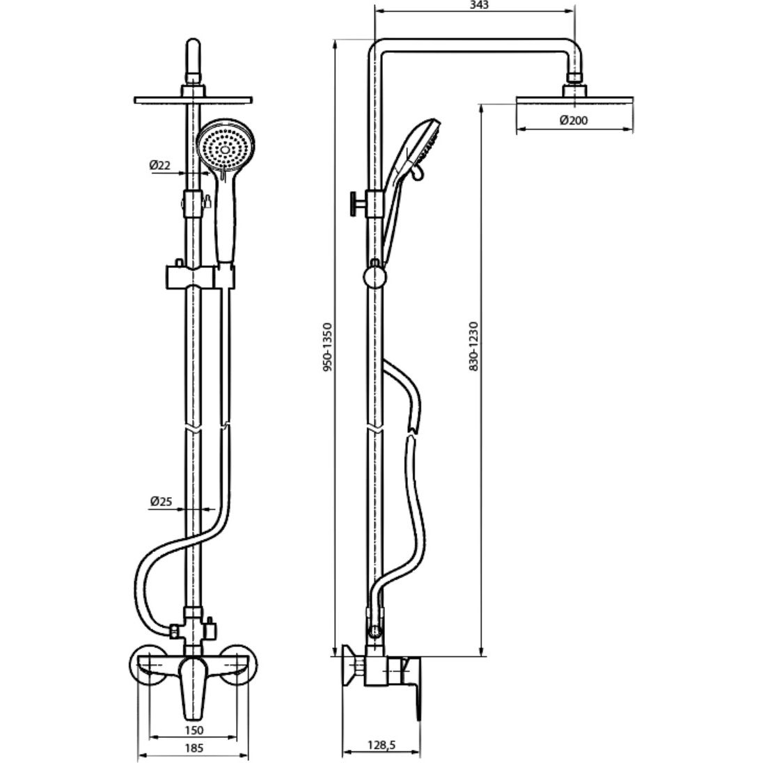 Душевая система Ahti Satakunta, SK403100