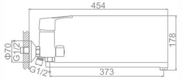 Смеситель для ванны Ledeme L2250
