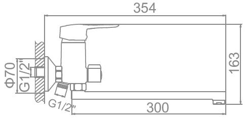 Смеситель для ванны Ledeme L2204