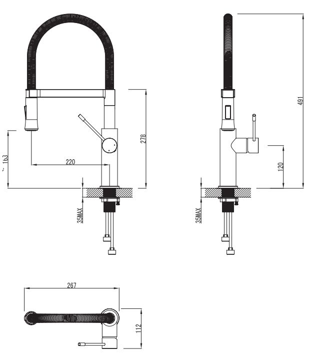 Смеситель для кухни Omnires X3, X3CR