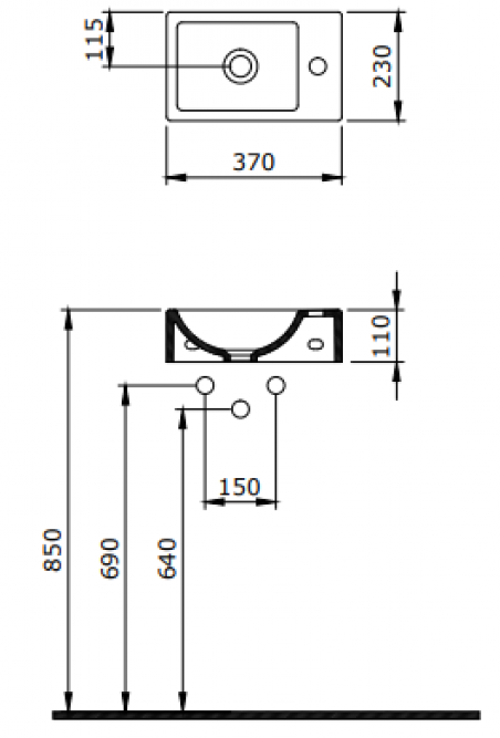 Рукомойник Bocchi 37x23