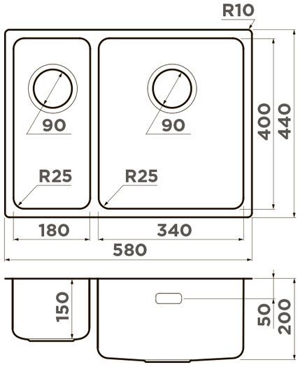 Мойка Omoikiri Tadzava 58-2-U/IF-IN-R, 4993773