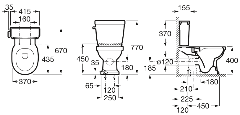 Унитаз напольный Roca Carmen Rimless, A3420A7000