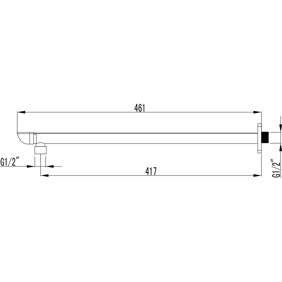 Держатель лейки верхнего душа настенный 417 мм Lemark, LM4987CW
