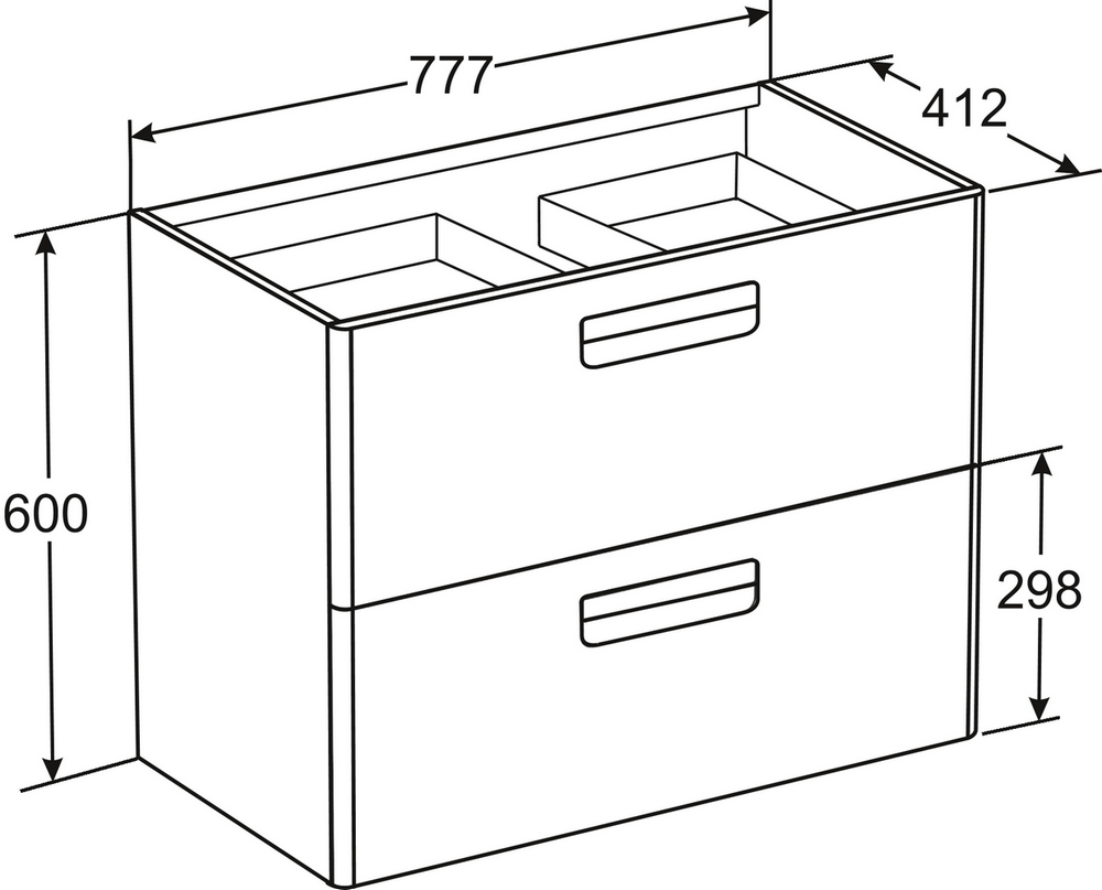 Модуль для раковины Roca The Gap 80 белый матовый, ZRU9302732