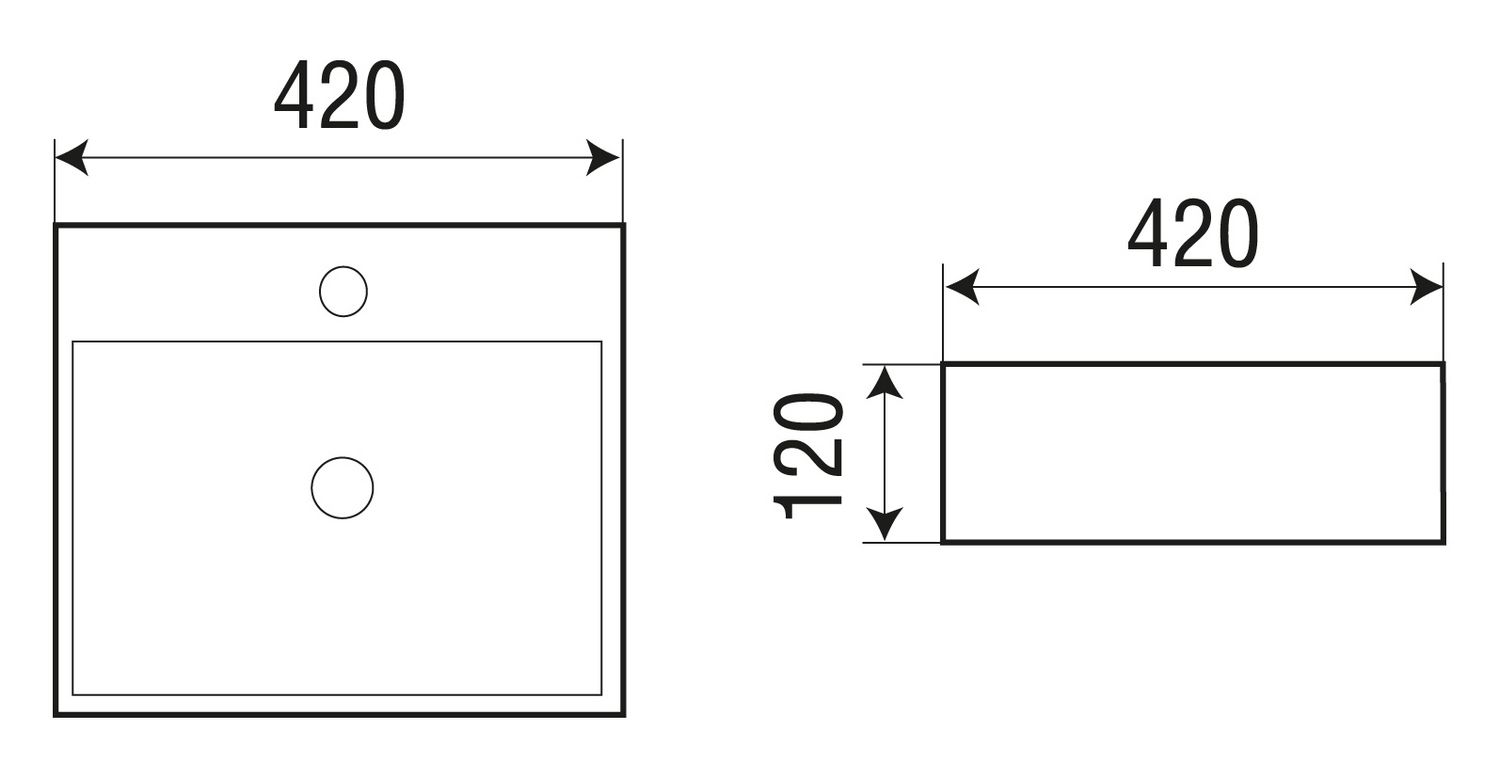 Раковина накладная WeltWasser ELBACH 2177 MW 42x42