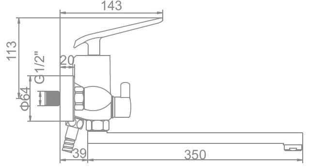 Смеситель для ванны Ledeme L2274