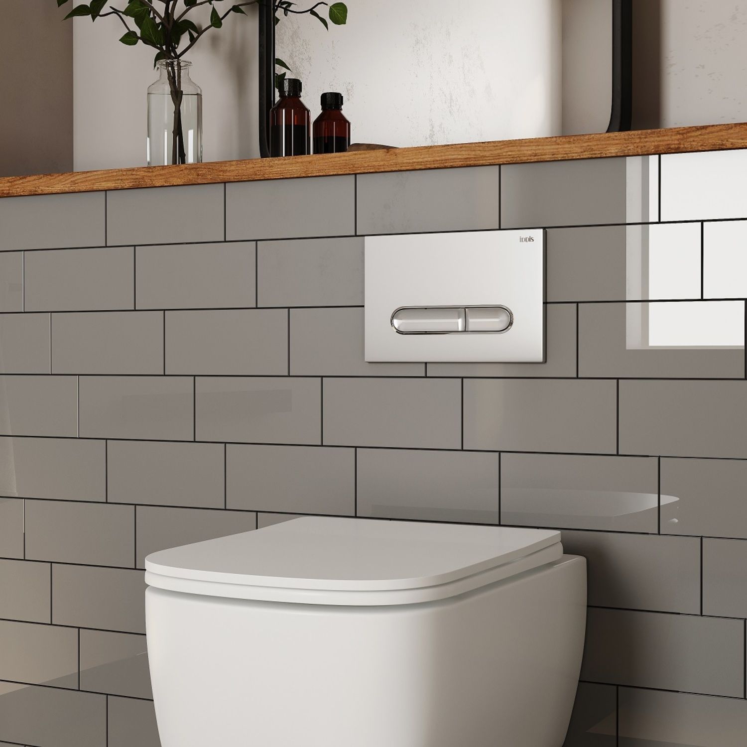 Клавиша смыва универсальная, матовый хром, Iddis Unifix 070, UNI70M0i77