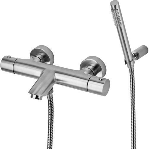 Смеситель для ванны с ручным душем Paffoni Light нержавеющая сталь, LIQ023ST