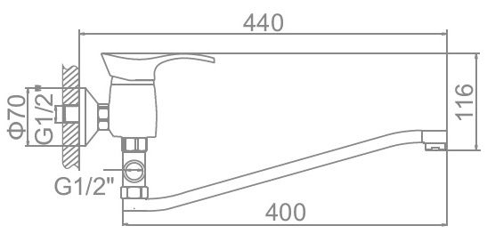 Смеситель для ванны Ledeme L2101