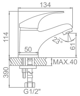 Смеситель для умывальника Ledeme L1036