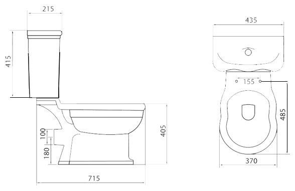 Чаша унитаза Belbagno Boheme P-trap, BB115CPR