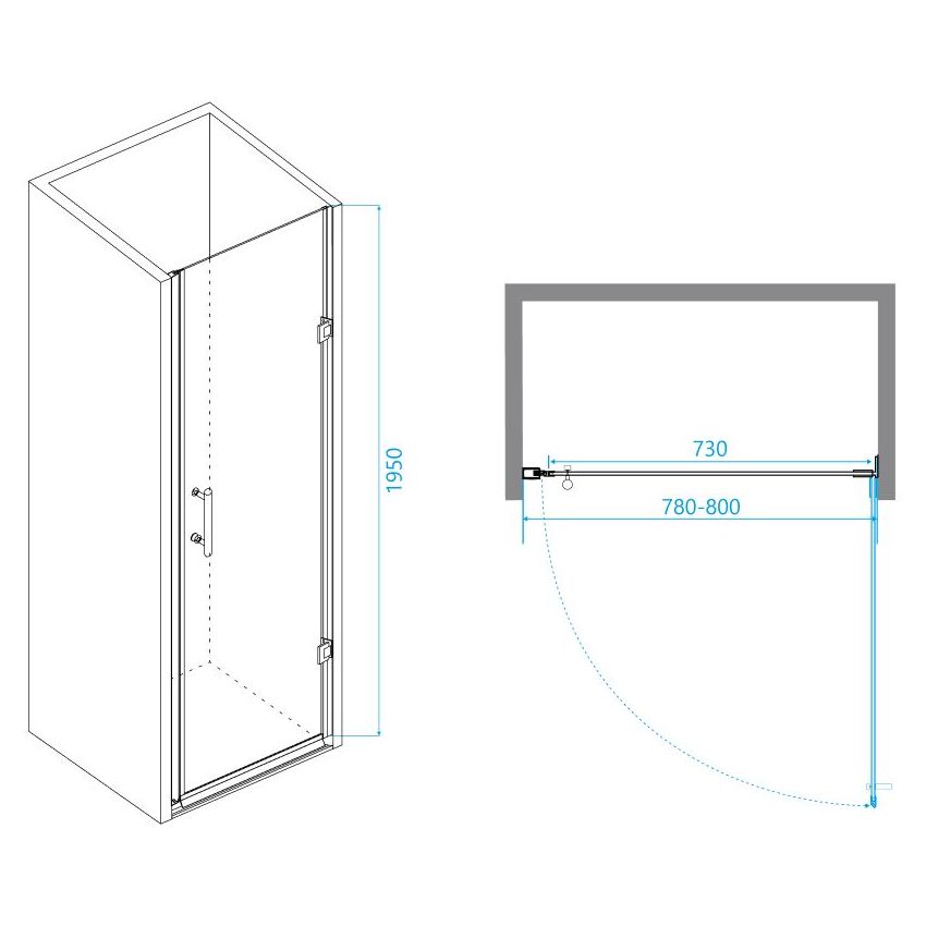 Душевая дверь RGW PA-06B-80, 41080608-14