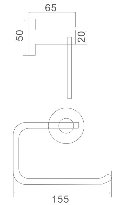 Держатель туалетной бумаги без крышки (черный) Ledeme L71703B-3