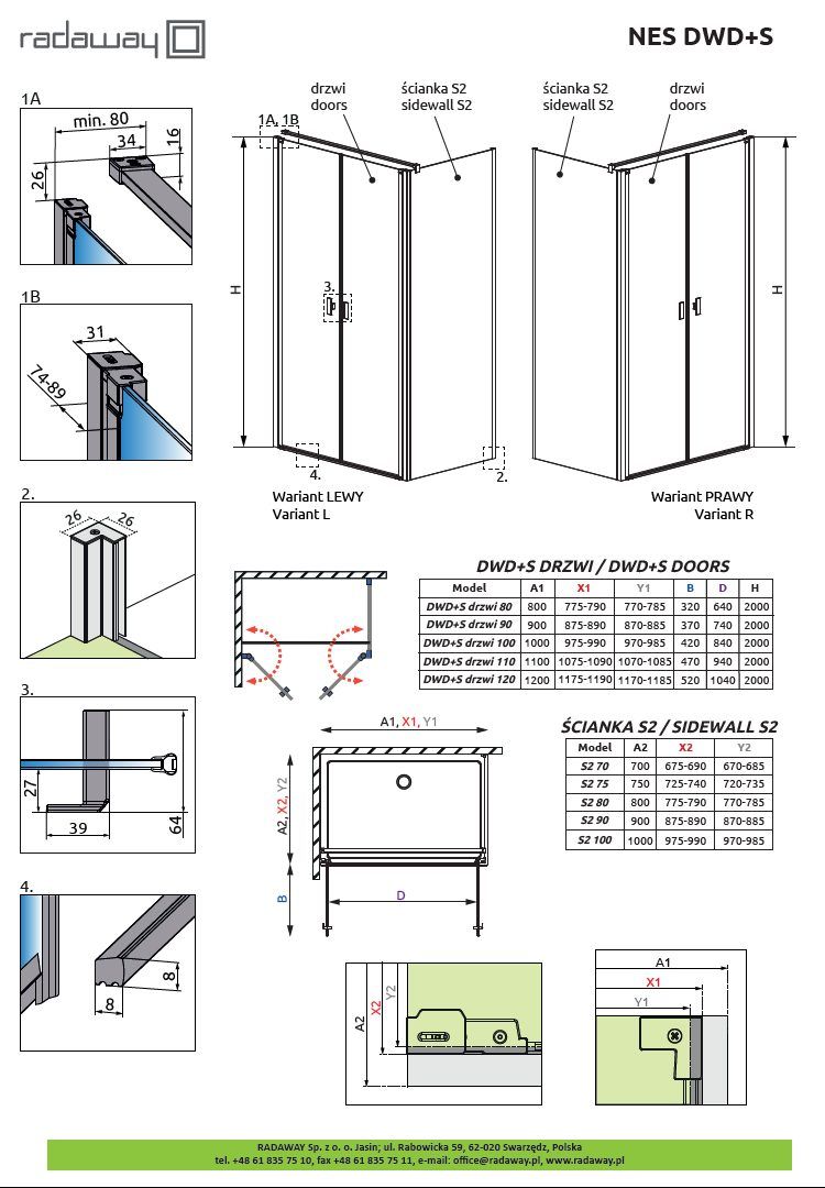 Душевая кабина Radaway Nes DWD+S