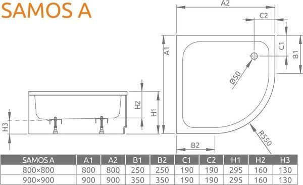 Душевой поддон Radaway Samos A