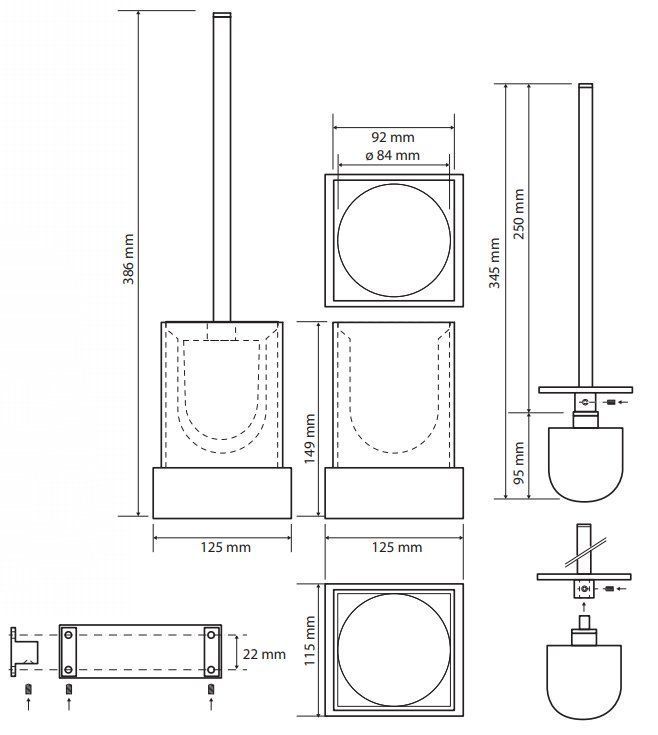 Ершик подвесной черный Bemeta Gamma, 145413092