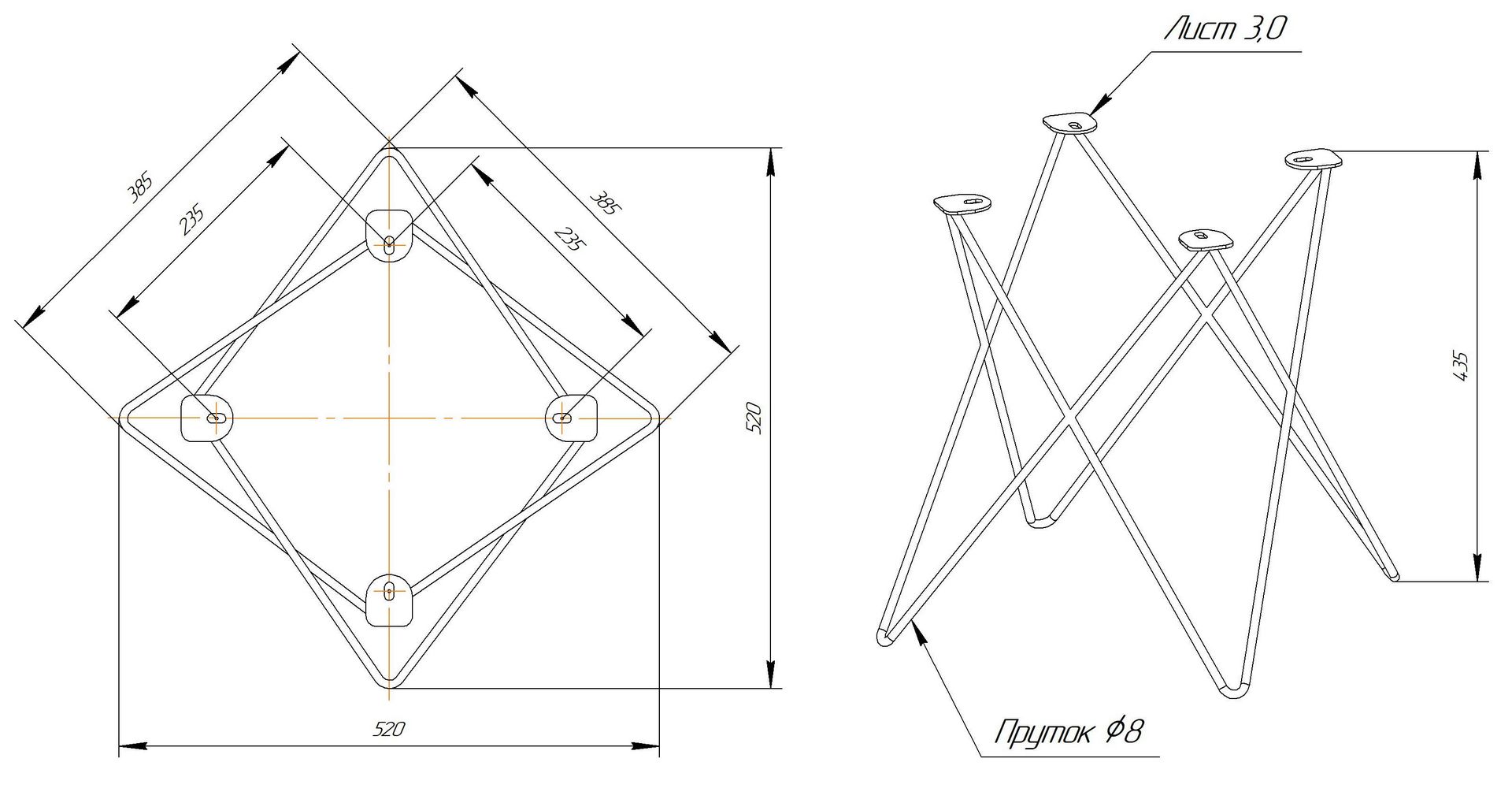 Столик журнальный Sheffilton SHT-TU37/ЛДСП 60/60 золото/дуб сонома, 193847