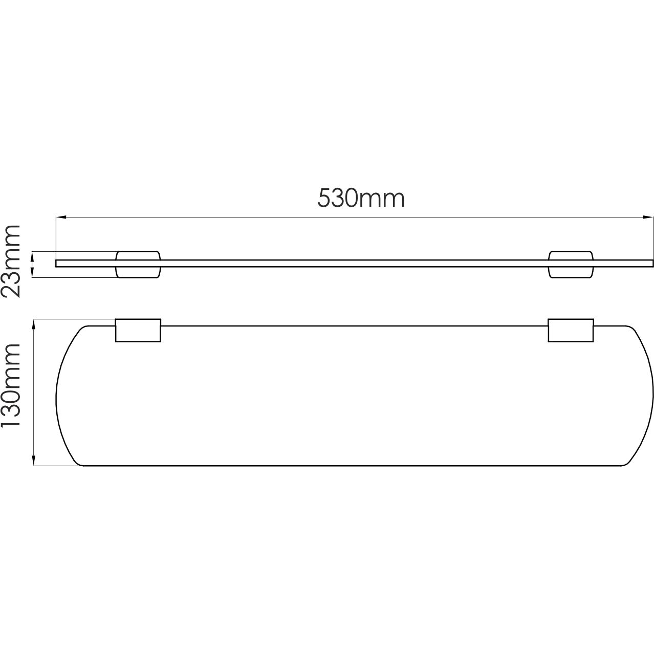 Полка стеклянная WasserKRAFT Sauer, K-7924