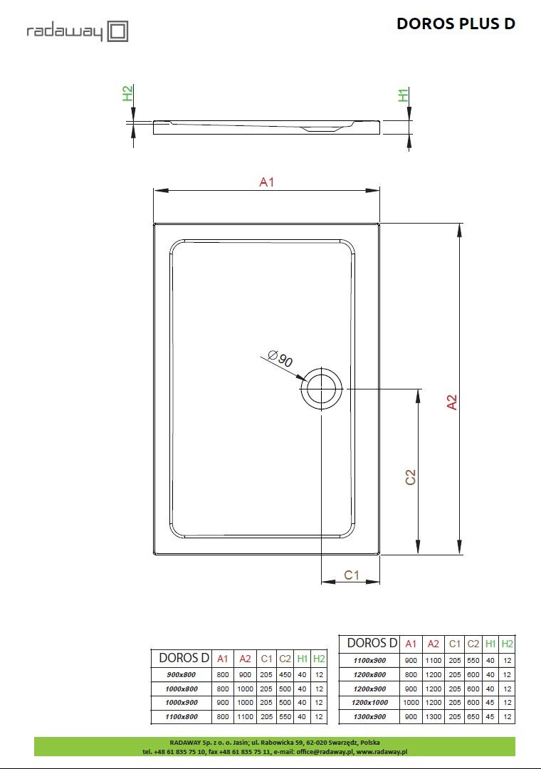 Душевой поддон Radaway Doros Plus D