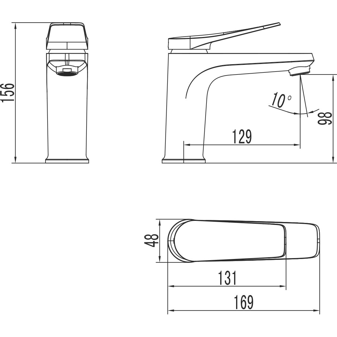 Смеситель для умывальника монолитный Lemark Bronx, LM3706GM