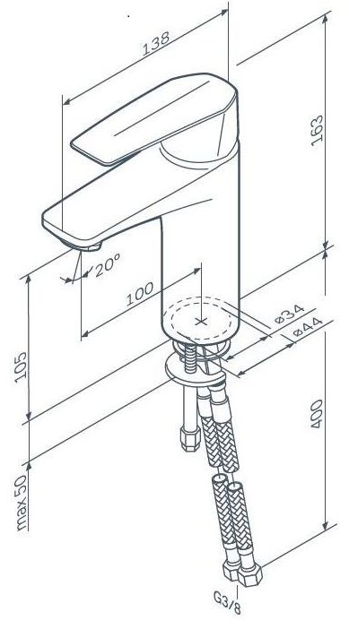 Смеситель для раковины AM.PM Gem, F90A02100