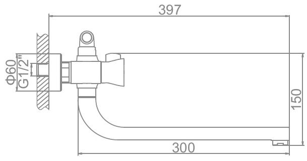 Смеситель для ванны Ledeme L2587