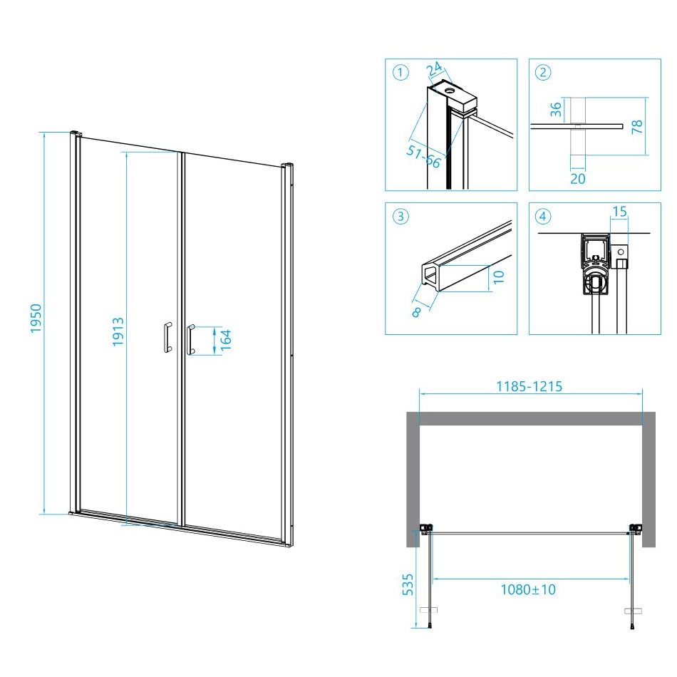 Душевая дверь RGW LE-06-120, 06120612-11